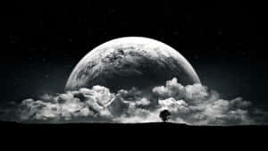 Mysterious Black And White Clouds Contrasting In The Sky Wallpaper
