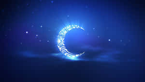 Mysterious Crescent Moon Illumination In The Night Sky Wallpaper