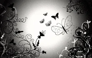 Mysterious Dark Butterfly On A Black Background Wallpaper