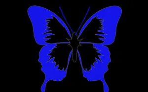 Mysterious Dark Butterfly Perching On Purple Flowers Wallpaper