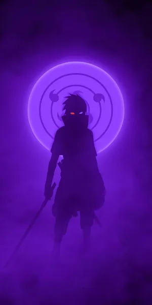 Mysterious Purple Silhouette Sasuke Wallpaper