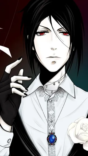 Mysterious Sebastian Michaelis In Action Wallpaper