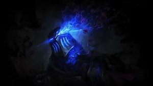 Mystical_ Blue_ Energy_ Figure_ Artwork Wallpaper