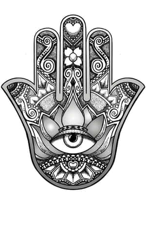 Mystical Hamsa Hand Design Wallpaper