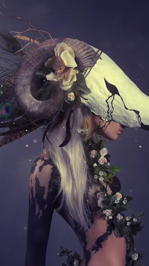 Mystical_ Horned_ Figure Wallpaper