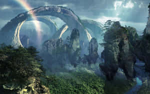 Mystical_ Rainbow_ Arch_ Landscape Wallpaper