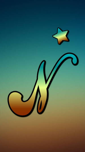 N Script Font With A Star Wallpaper
