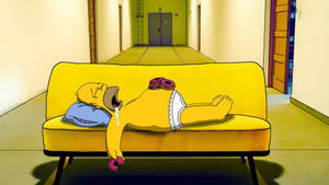 Naked And Sleeping Homer Simpson Funny Wallpaper