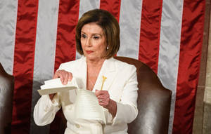 Nancy Pelosi Tearing Speech Wallpaper