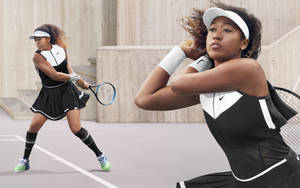Naomi Osaka Black And White Nike Wallpaper