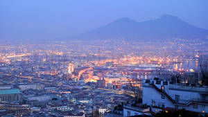 Naples City Covered In Fog Wallpaper