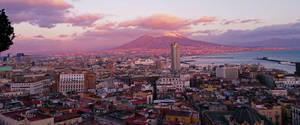 Naples City Panoramic Photograph Wallpaper