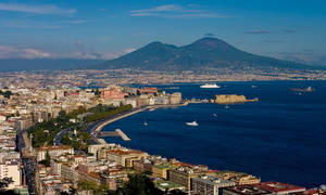 Naples Mount Vesuvius Aerial View Wallpaper
