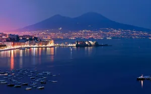 Naples Mount Vesuvius Silhouette Wallpaper
