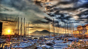 Naples Port Yacht And Sailboat Wallpaper