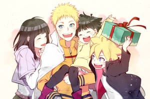 Naruto And Hinata Happy Family Wallpaper