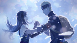 Naruto And Hinata In Winter Snow Wallpaper