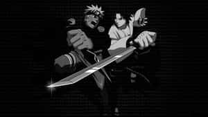 Naruto And Sasuke Black And White Wallpaper