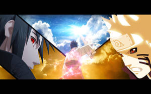 Naruto And Sasuke With Clouds Wallpaper