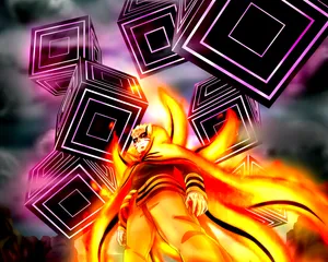 Naruto Baryon Mode Fiery Aura Wallpaper