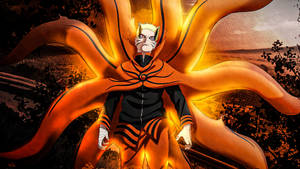 Naruto Baryon Mode Flames Wallpaper