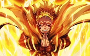 Naruto Baryon Mode Yellow Flames Wallpaper