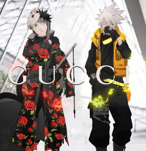 Naruto Obito Uchiha And Kakashi Hatake In Gucci Wallpaper