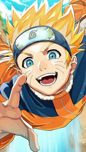 Naruto Smile Jumping Wallpaper