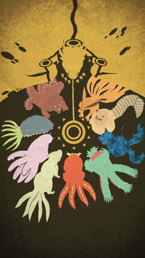 Naruto Tailed Beasts Silhouette Artwork Wallpaper