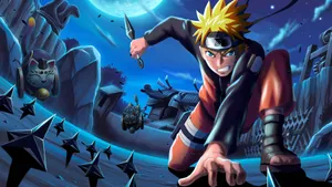 Naruto Training Under Moonlight Wallpaper