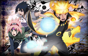 Naruto Unleashes His Signature Rasengan Technique Wallpaper