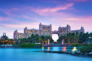 Nassau Bahamas Atlantis Pink Sky Wallpaper