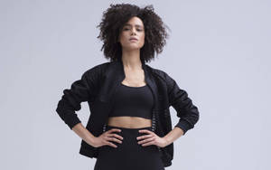 Nathalie Emmanuel In Black Wallpaper