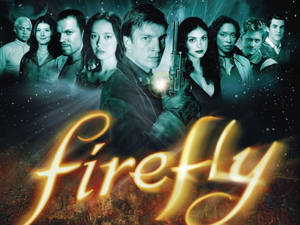 Nathan Fillion Glowing Firefly Logo Wallpaper