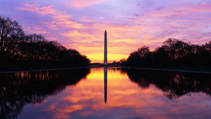 National Mall Monument Purple Sky Wallpaper