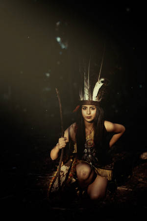 Native Female Warrior Wallpaper