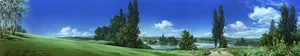 Natural Hill Landscape Painting Wallpaper