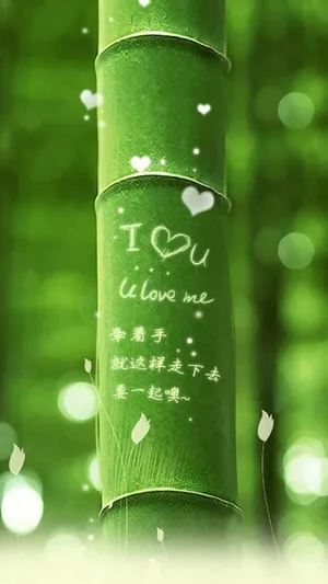 Nature Love Carved Bamboo Wallpaper