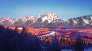 Nature's Beauty Captured In This Majestic Mountain Scenery Wallpaper