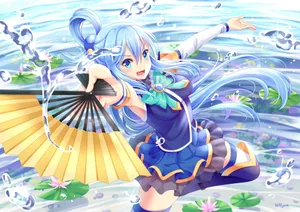 Nature's Beauty Konosuba Aqua Wallpaper