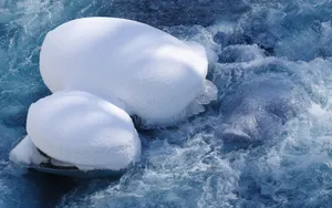 Nature Stream And Ice Wallpaper