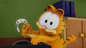 Naughty Garfield Cat With Horseshoe Wallpaper