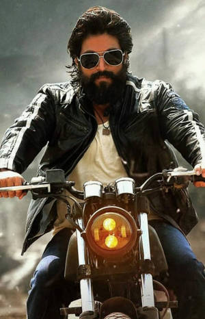 Naveen Kumar Gowda, A.k.a Yash, Riding A Kgf Bike Wallpaper