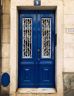Navy Blue Front Door Wallpaper