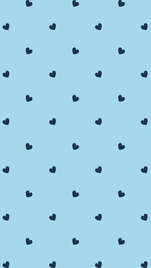 Navy Blue Heart Pattern Wallpaper