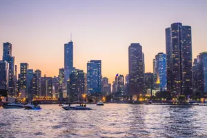 Navy Pier Chicago Sunset Lake Wallpaper