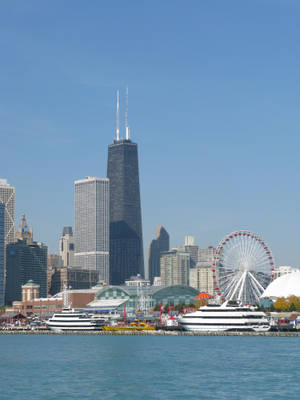 Navy Pier Phone Chicago Skyline Wallpaper