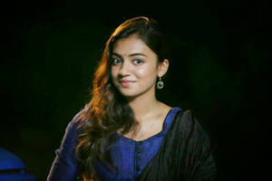 Nazriya Hd Black Background Wallpaper