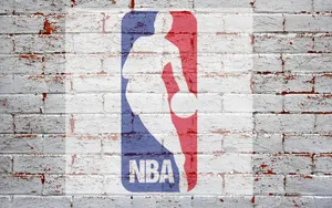 Nba Logo Painted On Brick Wall Wallpaper