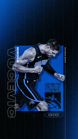 Nba Player Orlando Magic Nikola Vucevic Graphic Art Wallpaper